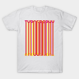 Tall Typography (Magenta Yellow Red) T-Shirt